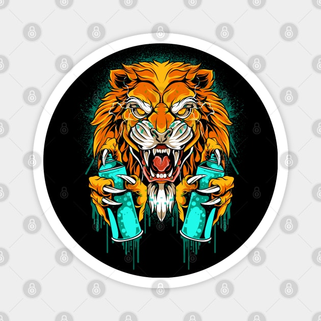 Graffiti Artist Lion Leo Zodiac Horoscope Sign Magnet by E